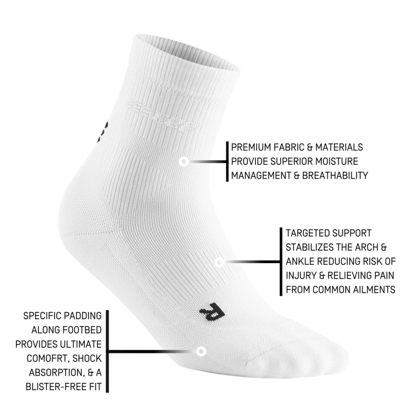 CEP Compression Men's Classic Mid Cut Compression Socks - White