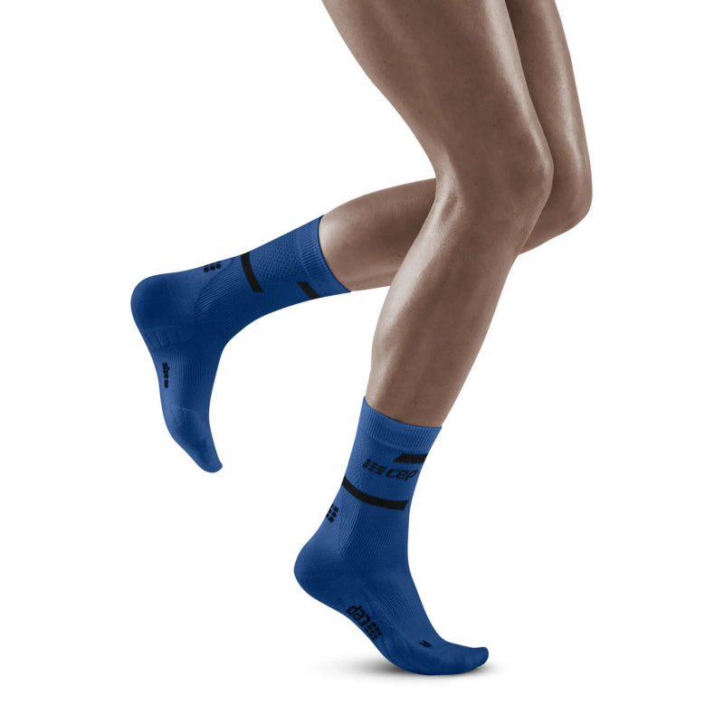 CEP Compression Women's The Run Compression Mid Cut Socks 4.0 - Blue/Black