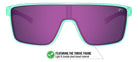 Tifosi Sunglasses Sanctum - Aqua Shimmer/Smoke Tint Rose Mirror