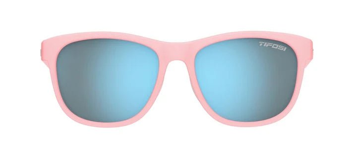Tifosi Sunglasses Swank - Satin Crystal Blush/Smoke Tint Blue Mirror