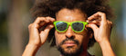 Tifosi Sunglasses Swank - Satin Electric Green/Smoke Tint Blue Mirror