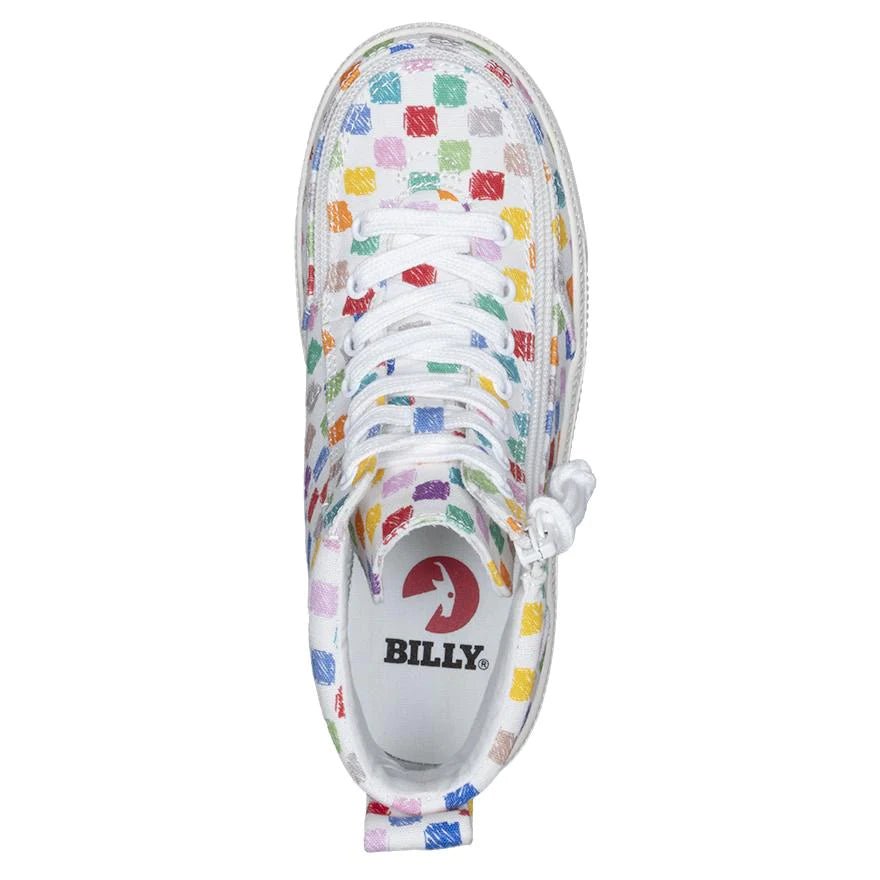 Billy Kids Classic Lace High Tops - Checkerboard white