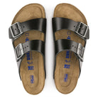 Birkenstock Unisex Arizona Soft Footbed Sandals - Black Amalfi Leather