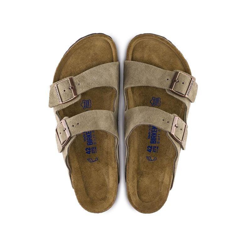 Birkenstock Unisex Arizona Soft Footbed Sandals - Taupe Suede