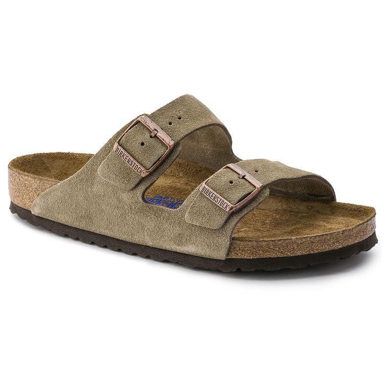 Birkenstock Arizona Soft Footbed Sandals - Taupe Suede