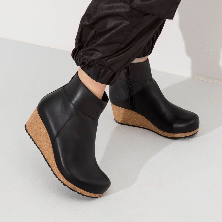 Birkenstock Papillio Women's Ebba Wedge Boot - Black Leather