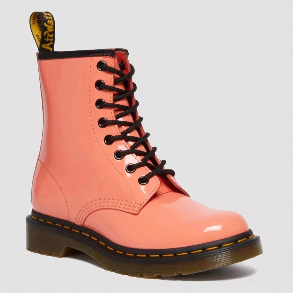 Dr. Martens Women's 1460 Patent Lace Up Boot - Coral Lucido