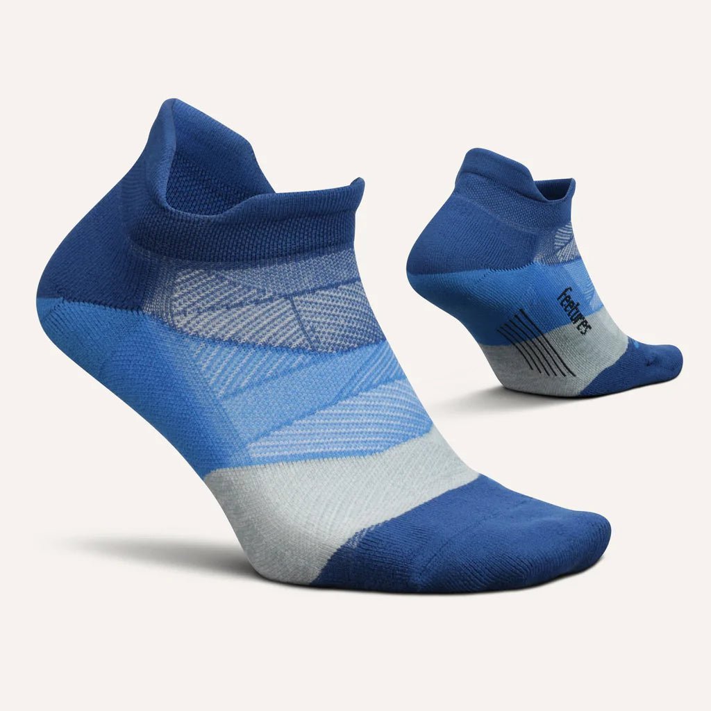 Feetures Elite Light Cushion No Show Tab Socks - Buckle Up Blue