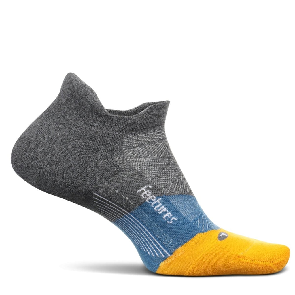 Feetures Elite Light Cushion No Show Tab Socks - Electric Grey