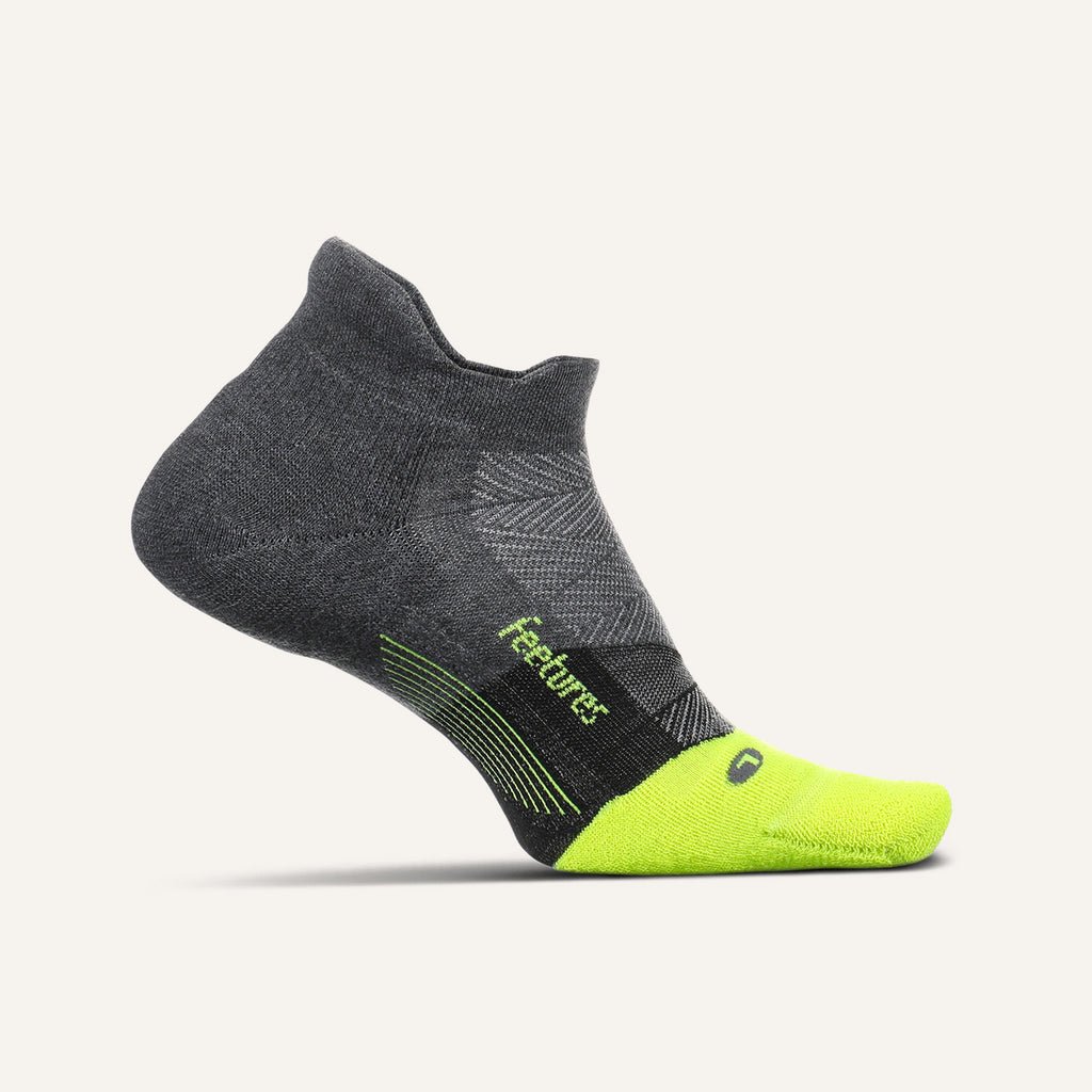 Feetures Elite Max Cushion No Show Tab Socks - Glowing Gray