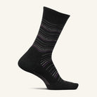 Feetures Everyday Women's Max Cushion Crew Socks - Charcoal Waves