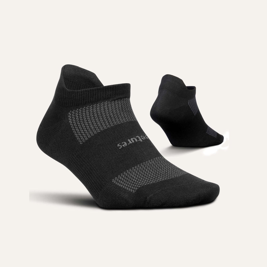 Feetures High Performance Ultra Light No Show Tab Socks - Black