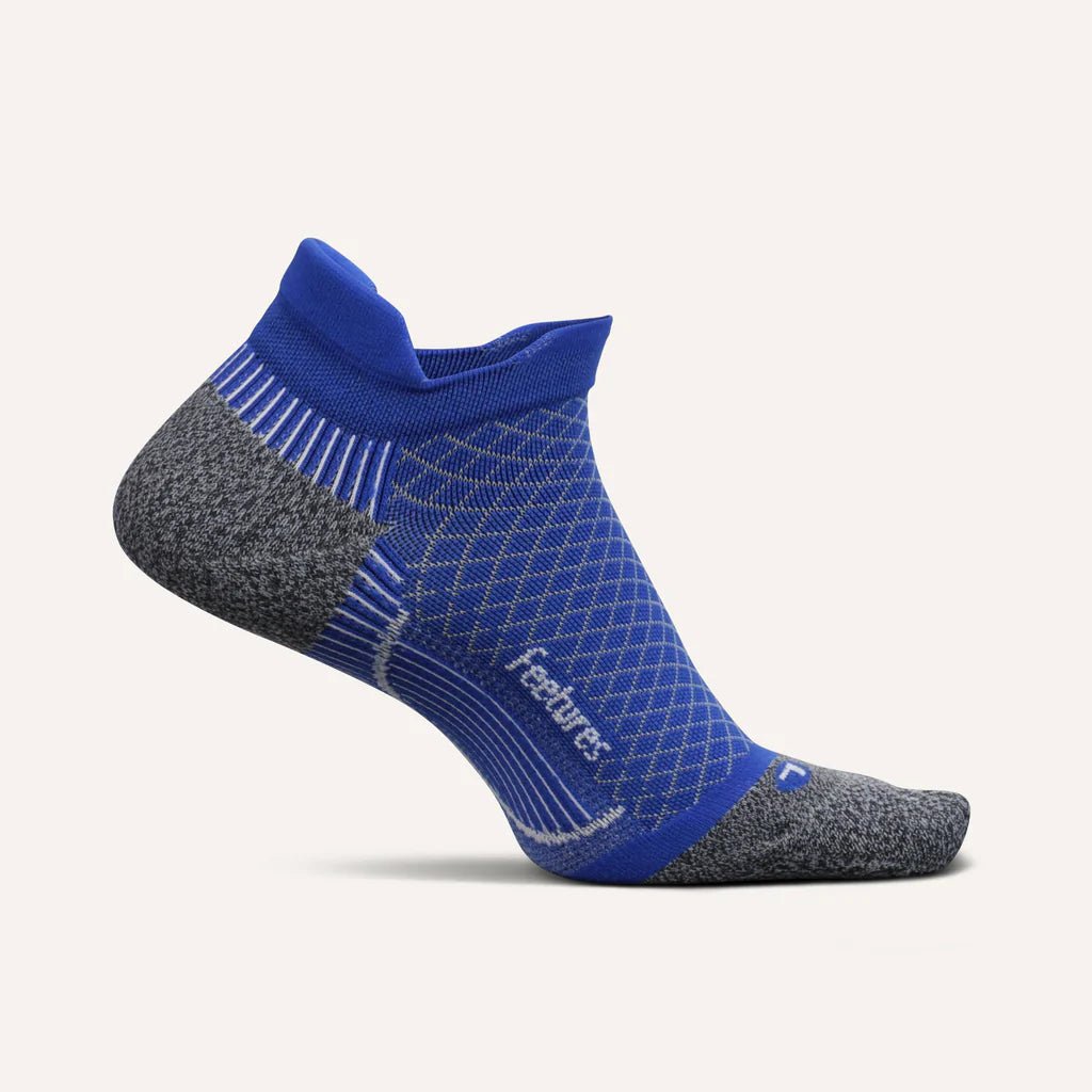 Feetures Plantar Fasciitis Relief Sock Light Cushion No Show Tab Socks - Buckle Up Blue