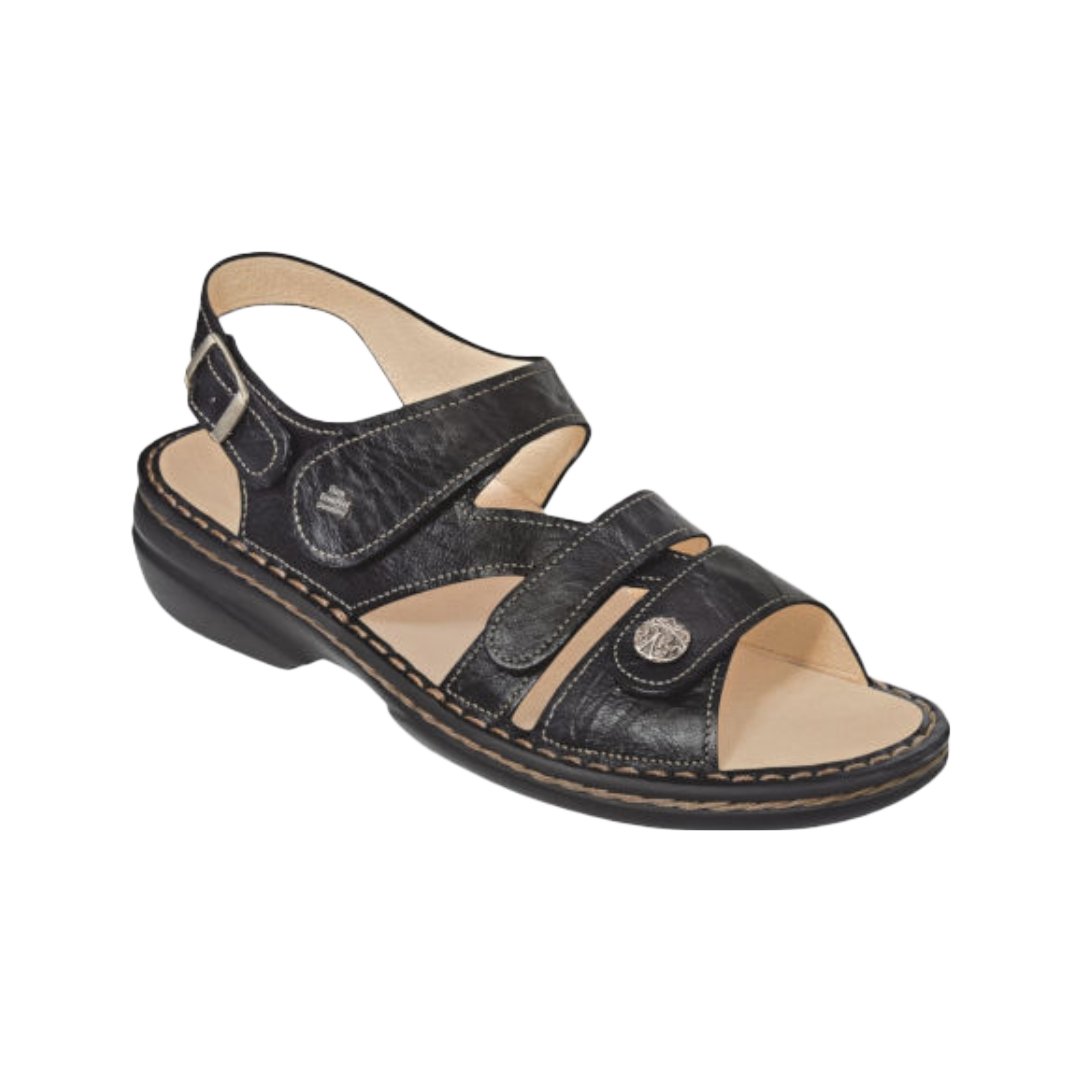Finn Comfort Women's Gomera Soft Footbed Sandal 82562 - Black Leather