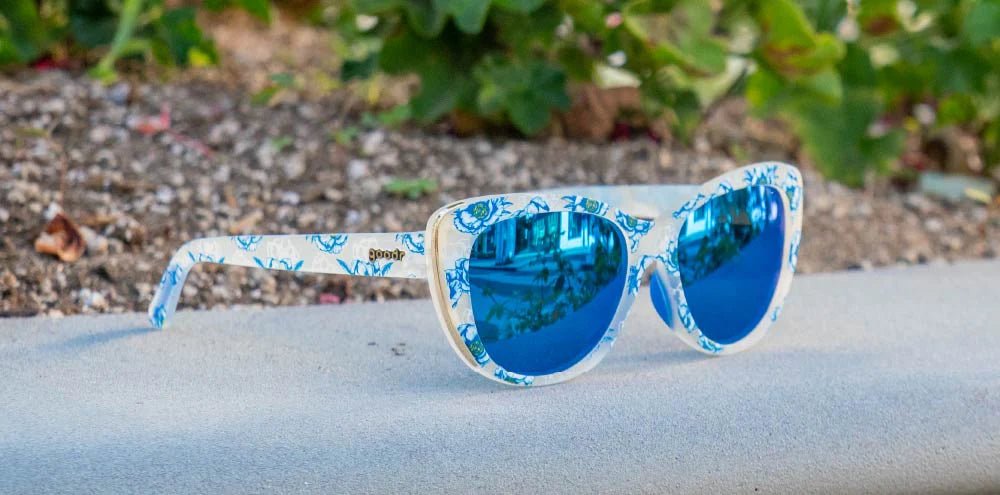 goodr Runway Polarized Mirrored Sunglasses - Freshly Picked Cerulean