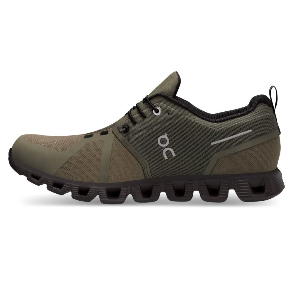 On Men's Cloud 5 Waterproof Sneaker - Olive/Black