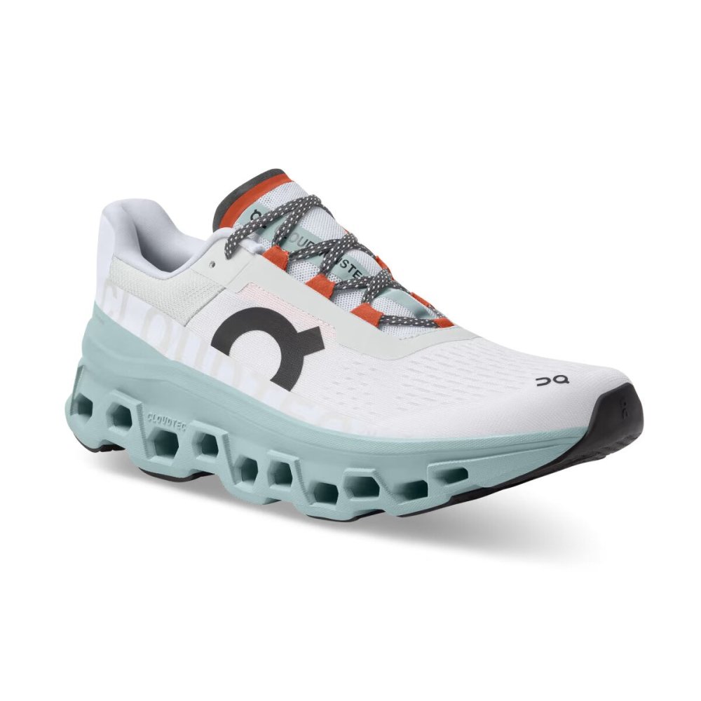 On Men's Cloudmonster Running Shoes - Frost/Surf