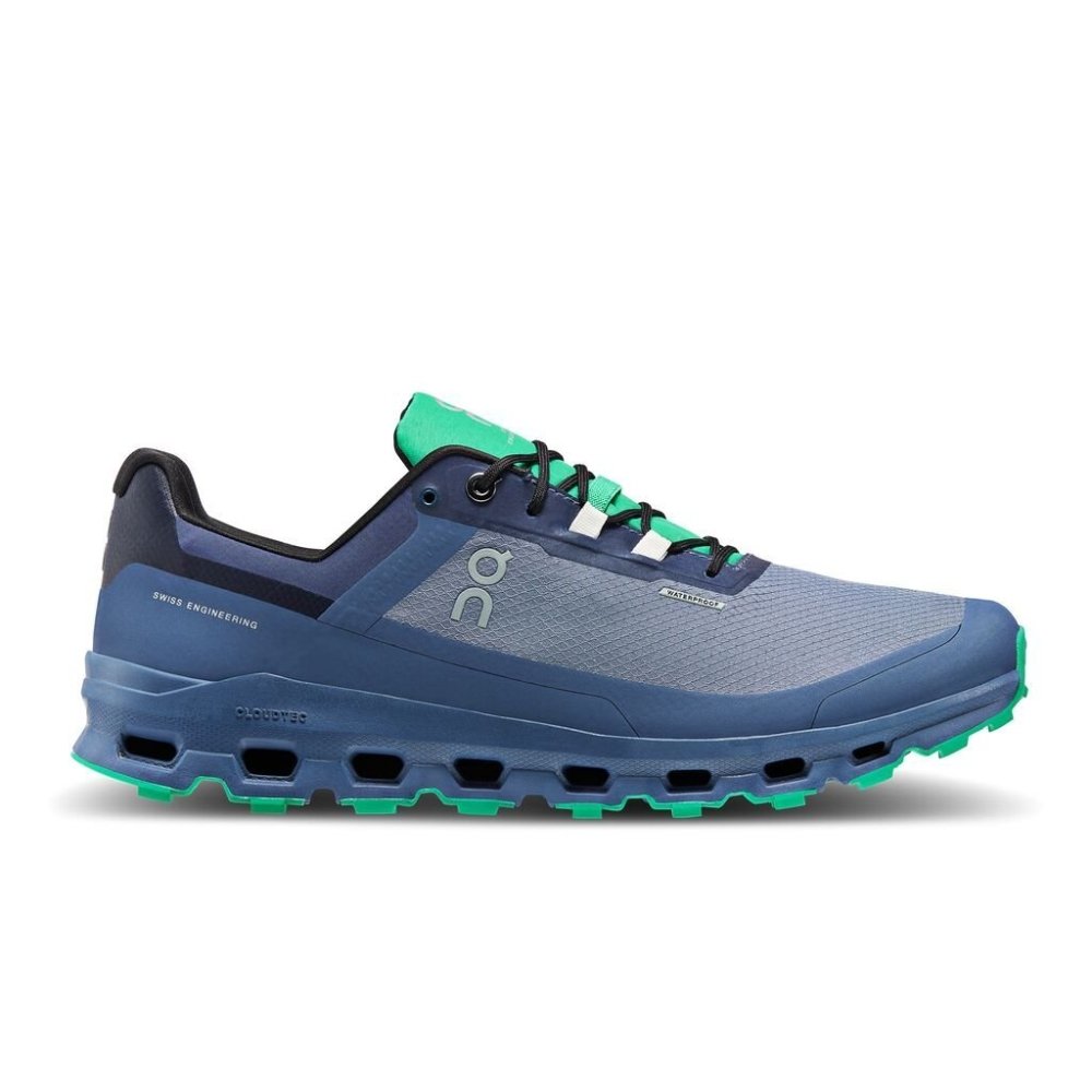 On Men's Cloudvista Waterproof Trail Running Shoes - Metal/Denim