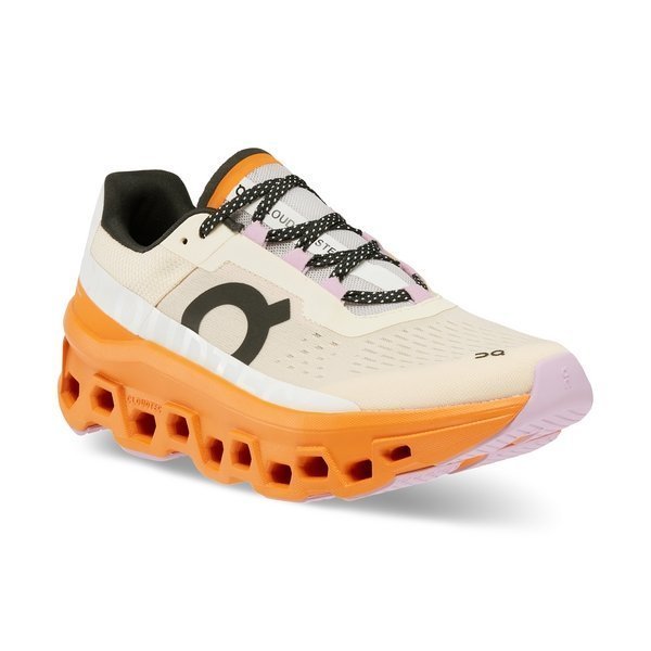 On Women's Cloudmonster Running Shoes - Fawn/Turmeric