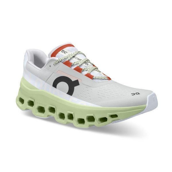 On Women's Cloudmonster Running Shoes - Glacier/Meadow