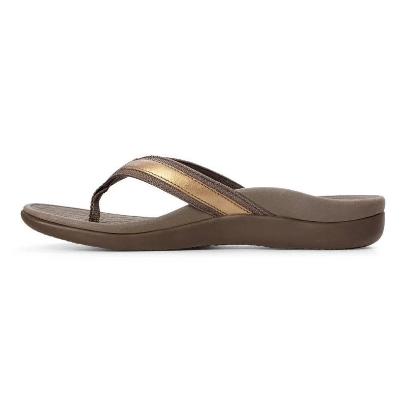 Vionic Women's Tide II Toe Post Sandal - Bronze Metallic