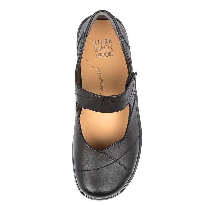 Ziera Shoes Women's Ariel Comfort Mary Jane - Black Leather
