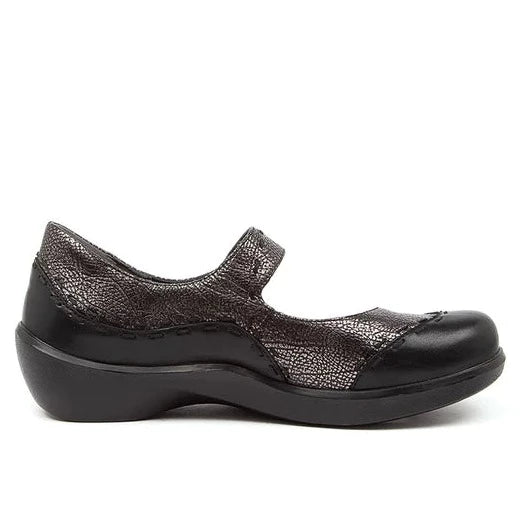Ziera Shoes Women's Gummibear Mary Jane - Black Antique Pewter Leather