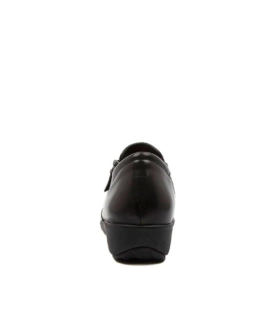 Ziera Shoes Women's Sage Comfort Slip-On - Black Leather